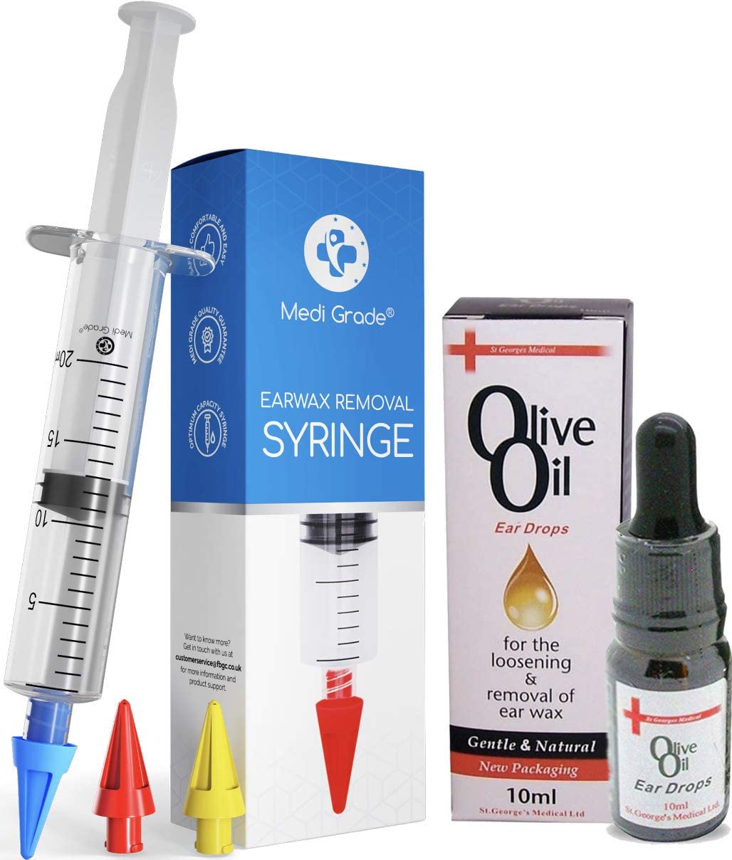 Medi Grade Ear Wax Removal Kit with Olive Oil Ear Drops, 10ml