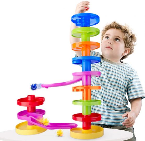 WEofferwhatYOUwant Ball Drop Educational Toy with Bridge - Advanced Spiral Swirl Ball Ramp Activity Playset for Toddlers - Image 2