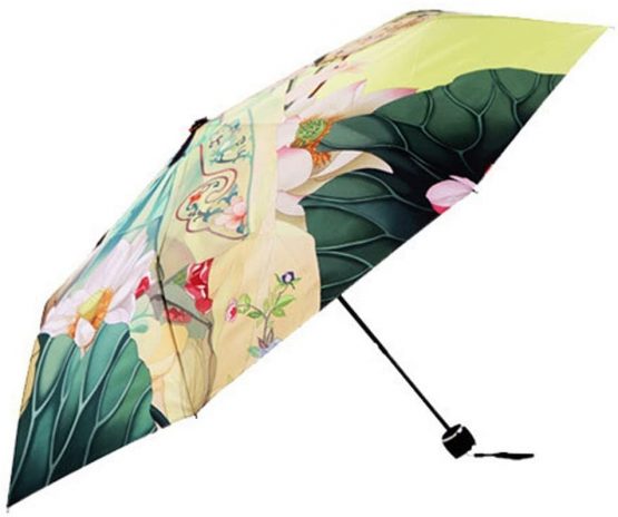 BXT Ladies Fashion Art Umbrella 3-Folding Walking Umbrella Unique Travel Umbrella Sturdy Windproof Anti-UV SPF 40+ Sun RAIN Umbrella - Image 3