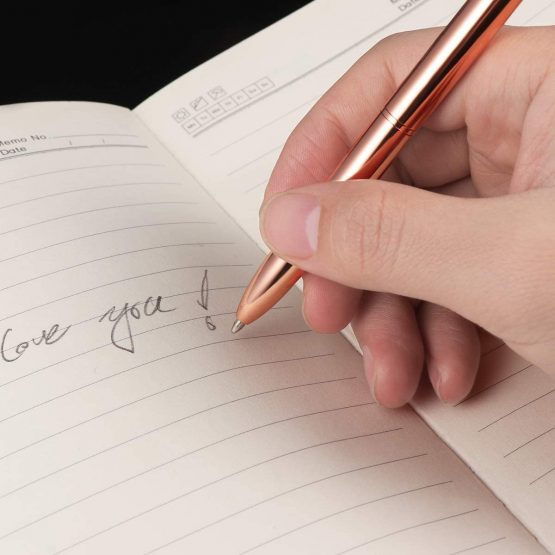 NUOLUX 4Pcs Rose Gold Pen with Big Diamond Crystal Metal Ballpoint Pen for School Office Supplies Gifts - Image 2