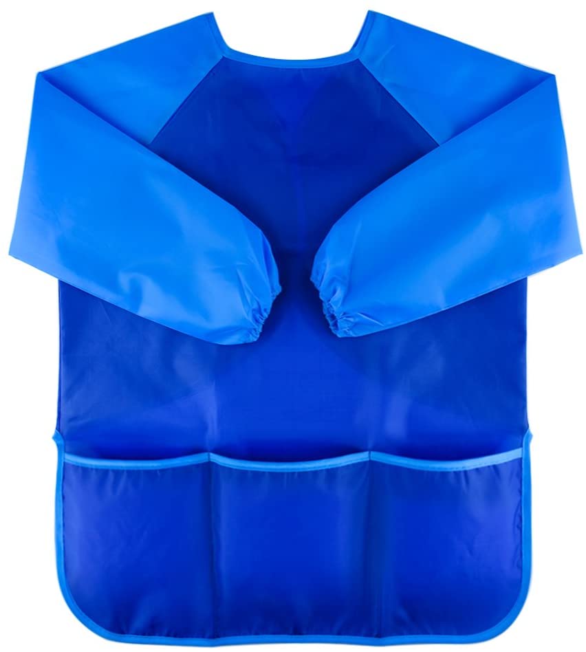 Kuuqa Waterproof Children Art Smock Kids Painting Baking Cooking Aprons with 3 Roomy Pockets,Painting Supplies - Image 2