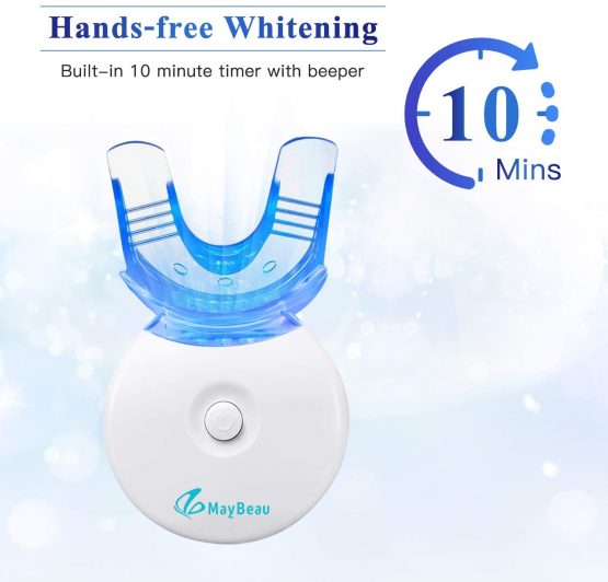 MayBeau Teeth Whitening kit with Red & Blue Led Light, 6ml Teeth