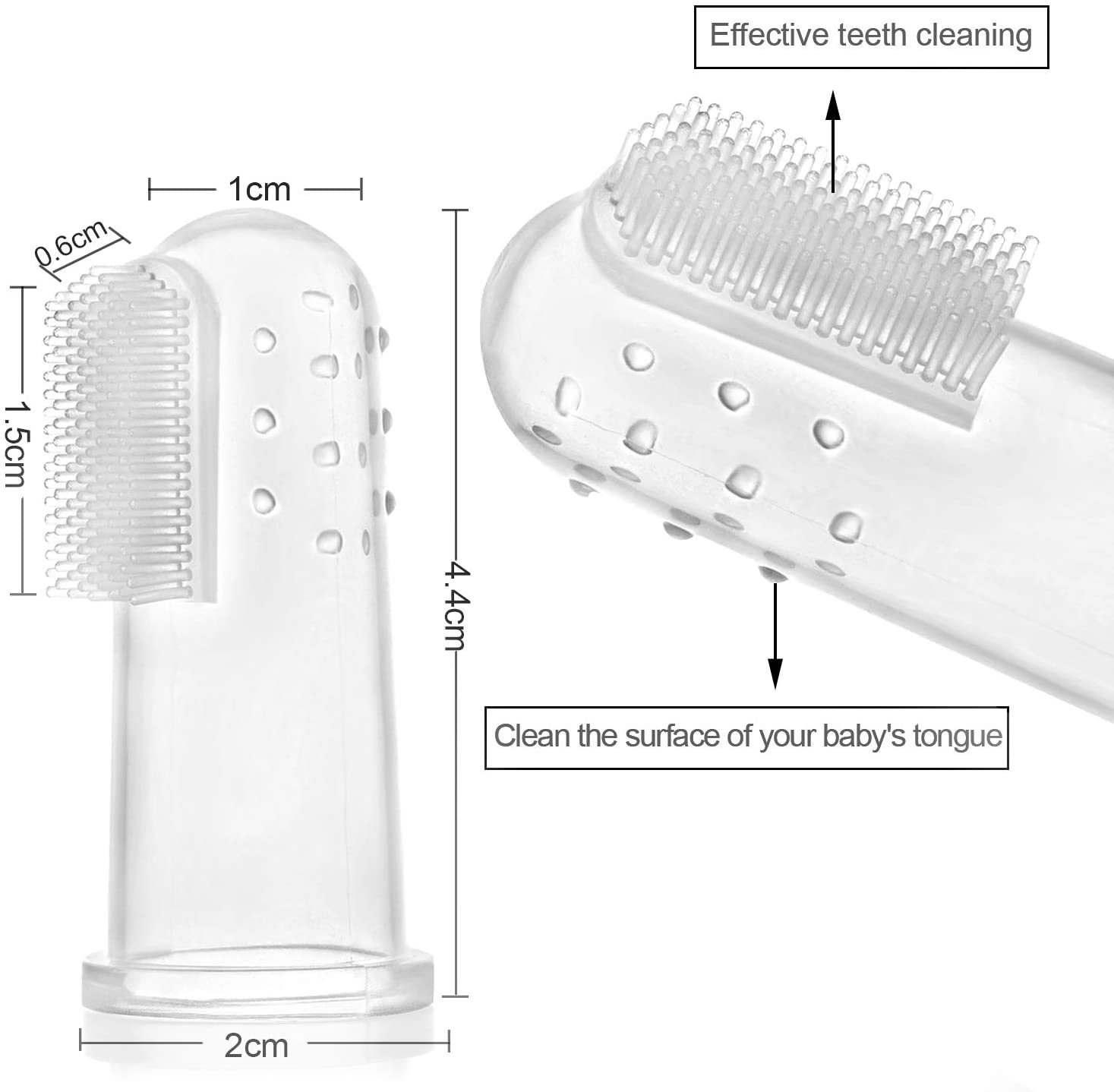 HBselect Baby Finger Toothbrush, 6 Pack Soft Safe Silicone Oral Massage Teething Toothbrush for