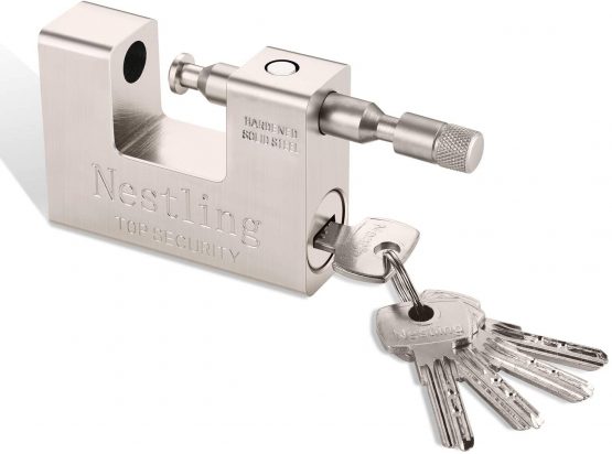 CDC®5 Keys 1.1 KG Super Heavy Duty Rectangular 20' 40' Container Garage Shed Shutter Chain Padlock 94mm Heavy Duty High Security - Image 4