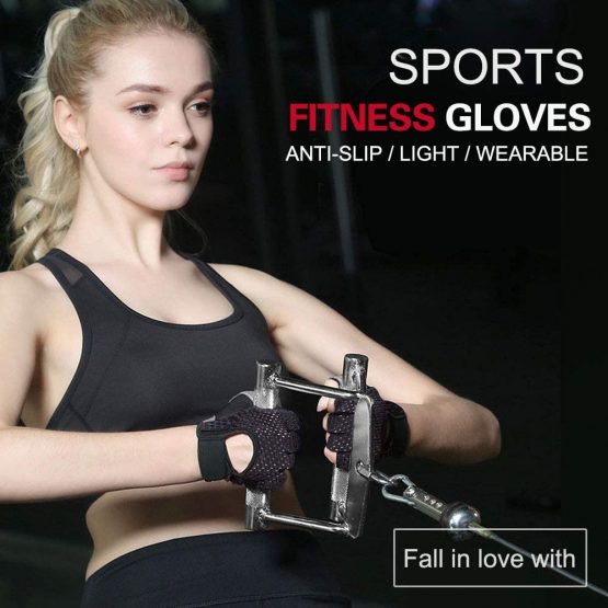 Hually Gym Gloves, Breathable Training Gloves with Microfiber Fabric, No-Slip Silicone Padded Palm Protection and Extra Grip, Fitness Gloves for Men & Women, Weight Lifting/Cross Fit/Cycling, etc(L) - Image 4