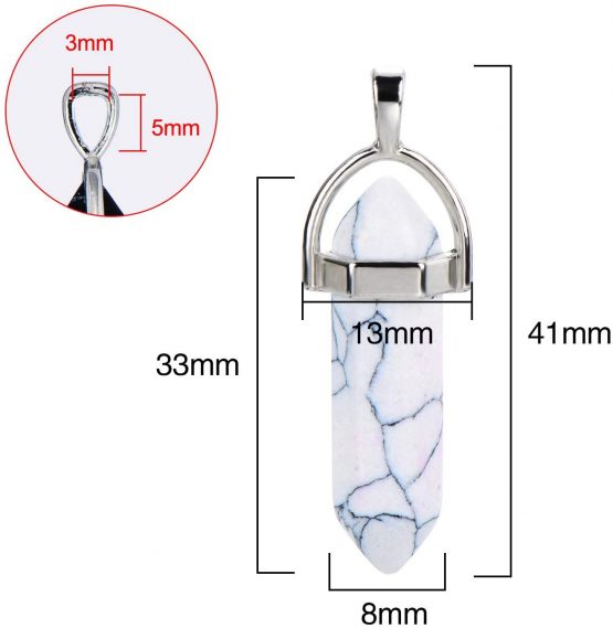 16 Pieces Pointed Quartz Stone Hexagonal Crystal Pendants Bullet Gemstone Pendants with Storage Bag, 16 Colors - Image 2