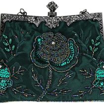 MMYOMI Vintage Floral Beaded Rhinestone Embroidery Clutch Sequin Wedding Party Prom Bag Bridal Ladies Crossbody Evening Handbag