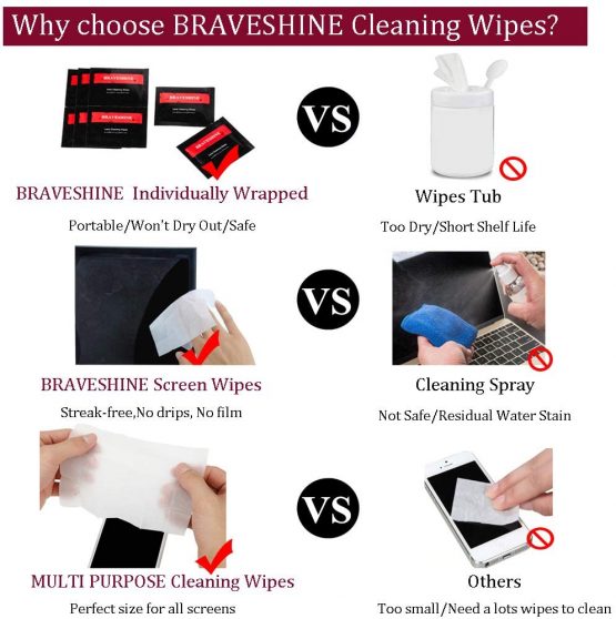[240 Pack] Pre-Moistened Lens Wipes Glasses Cleaner, No Fibers Screen Cleaning Wipes, Streak-Free Spectacle Wipes Safe to Clean Cellphone, Cameras, Helmet Visors, Computer Cleaning Cloth - Image 4