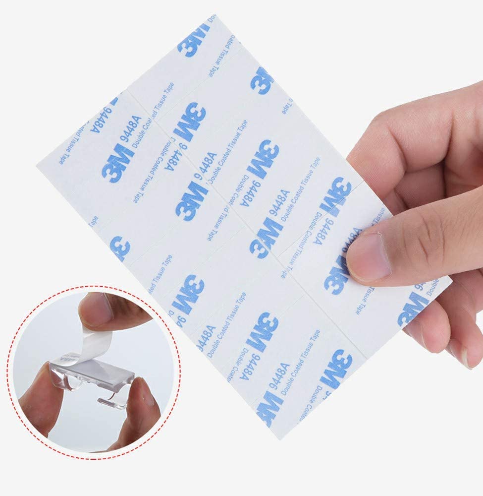 RYCHUI 60PCS Cable Clips, Strong Self Adhesive Cable Tidy Wire Clips, Adhesive Cable Management Wall Holder - Image 3