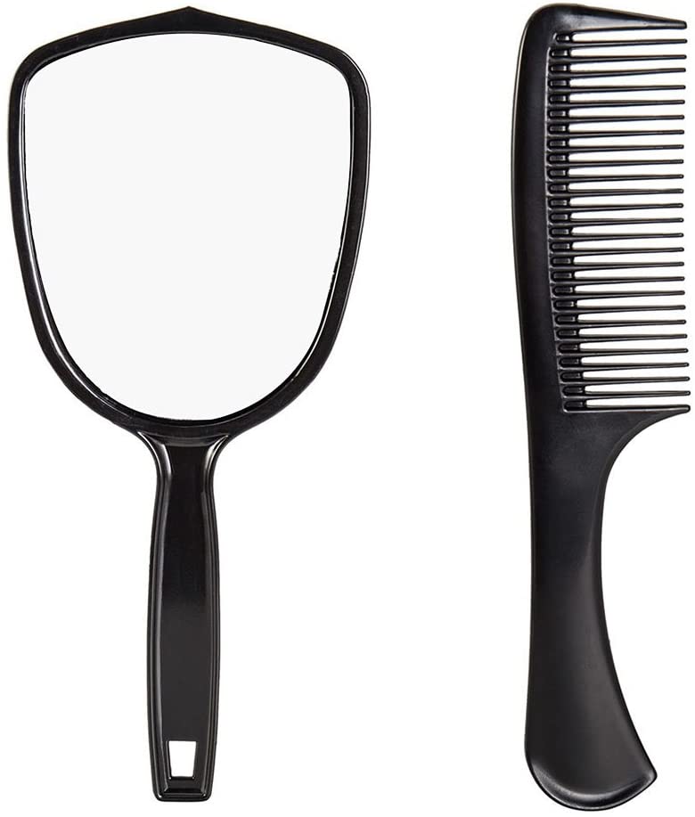 5pcs Hair Care Brush Set Pro Detangle Hair Brush Women Ladies Hair Care Massage Brush with Mirror and Holder Hair Styling Tools Adults & Kids (Purple) - Image 3