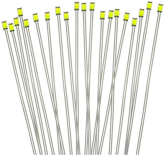 Evemodel T0603W 20pcs Pre-soldered micro litz wired leads Bright White SMD Led 0603 NEW