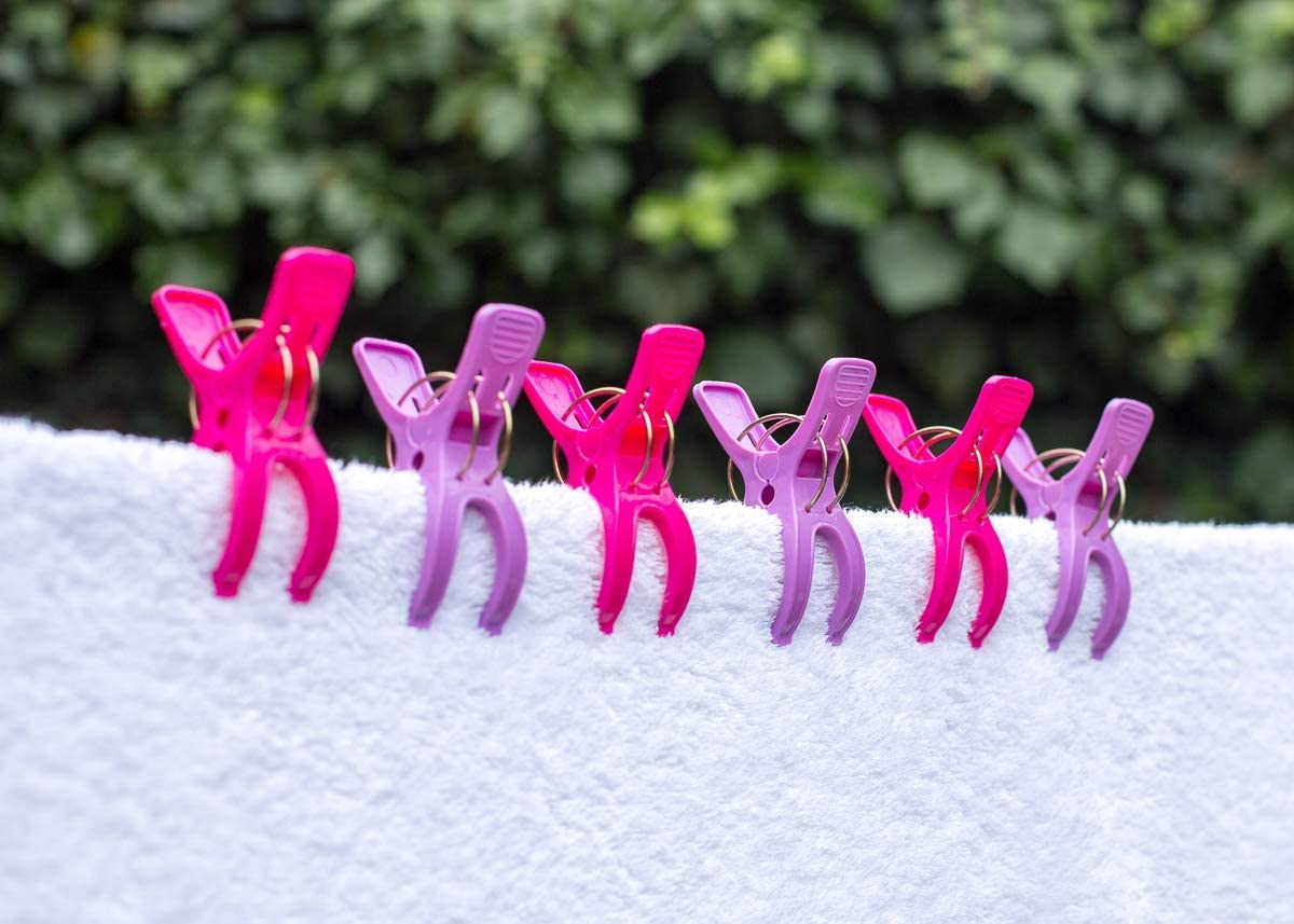 Annas’ Key Beach Towel Pegs 12 pcs. Durable Towel Clips for Sunbeds in