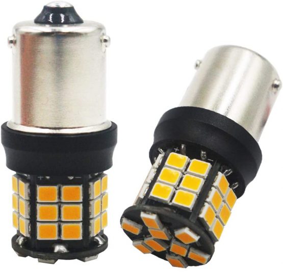 ALOPEE 4-Pack 1156 BA15S 7506 1141 1003 1156NA Extremely Bright Amber/Yellow Non-Polarity 2835 39-SMD 9-30V LED Car Replacement Lights for Turn Signal Light Blinker Bulb - Image 2