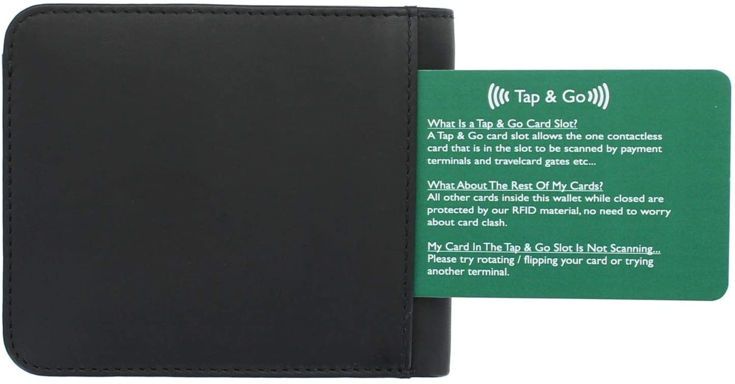VISCONTI Slim Collection Trim Leather Wallet with RFID and Tap and Go VSL35 Black/Orange - Image 4