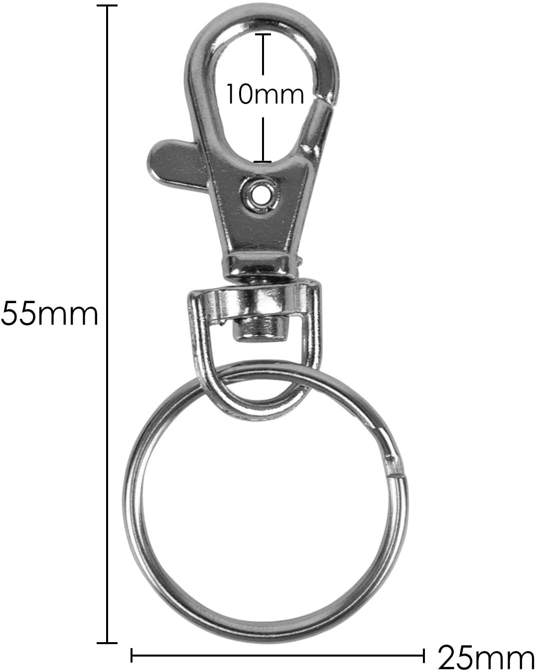 20 X Small Lobster Detachable Swivel Clasps for Key Split Ring Craft Hobby Jeweller Keychain Making Accessory - Image 3