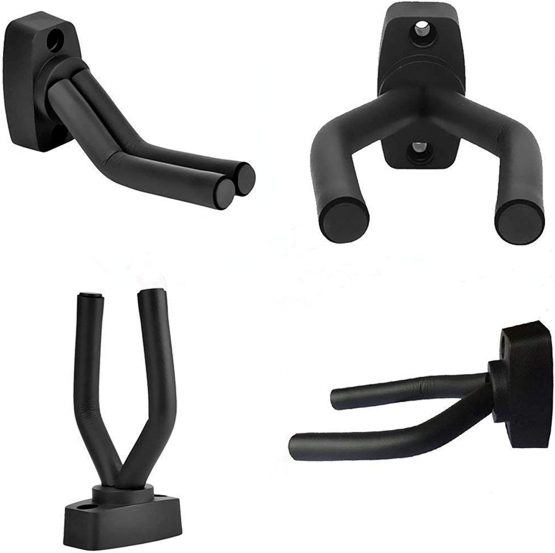 CAIHONG Guitar Wall Mount Hanger 2 Pack, Guitar Hanger Wall Hook Bracket Holder Stand Black Display with Screws - Easy To Install - Fits All Size Guitars, Bass, Mandolin, Banjo, Ukulele - Image 4