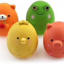 CHIWAVA 4PCS 2.4'' Squeak Latex Puppy Toy Funny Animal Sets Pet Interactive Play for Small Dog Assorted Color