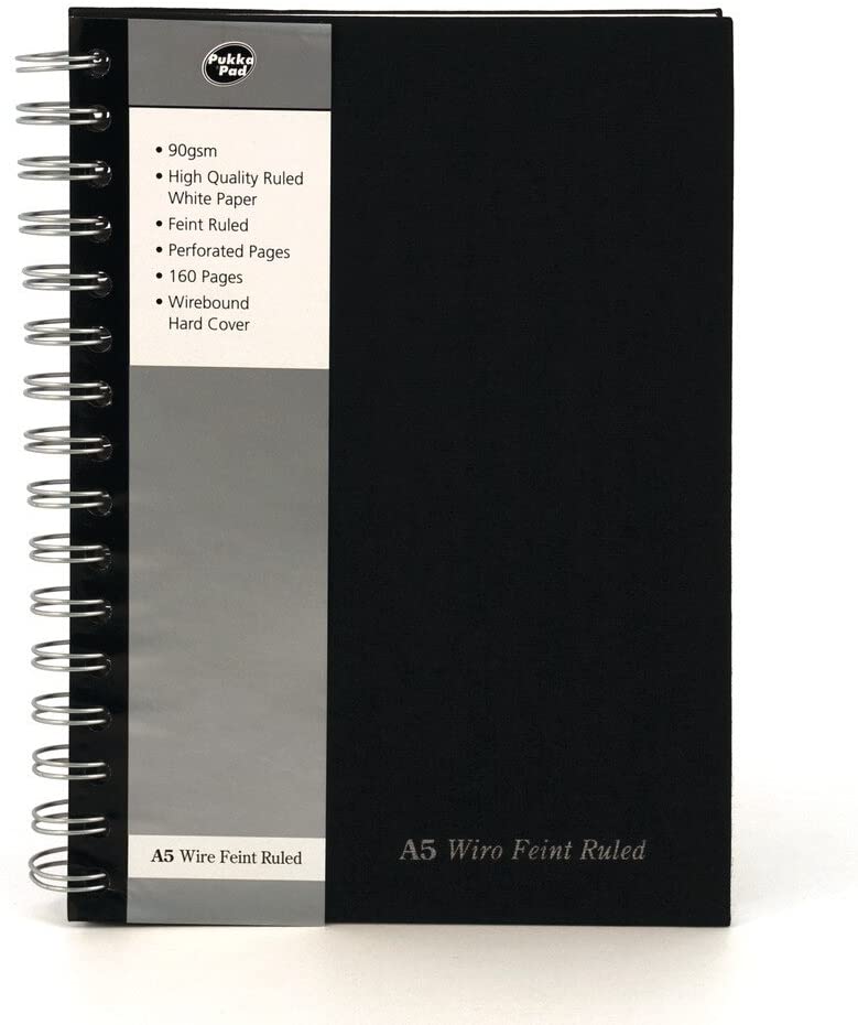Pukka Pad, Black Wirebound Pad A5