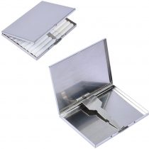 Silver Stainless Steel Slim Cigarette Case