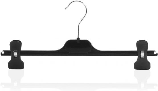 HANGERWORLD 10 Black 35cm Plastic Clothes Coat Garment Trouser Adjustable Clips Hangers. - Image 2