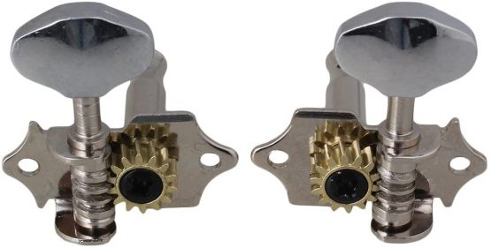 BQLZR Chrome Tuning Pegs Machine Heads 2R2L For Ukulele 4 String Guitar Bass - Image 3