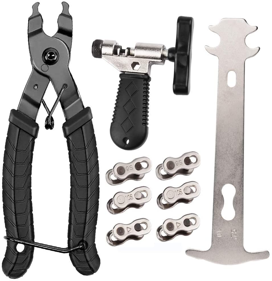 Bicycle Chain Tool Set, Bike Chain Link Plier, Chain Splitter, Chain Checker+6 Pairs 6/7/8/9/10