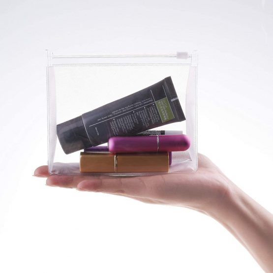 Mini Small PVC Transparent Plastic Cosmetic Organizer Bag Pouch with Zipper Closure for Vacation Travel, Bathroom and Organizing Waterproof Makeup Bag - Image 3