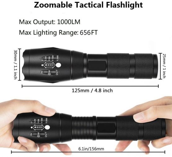 FAGORY LED Torch 2000 Lumens, Maxesla Torches Led Super Bright Flashlight, Powerful Torches Battery Powered Water Resistant 5 Modes Mini Tactical Torch for Camping Outdoors 2 Pack - Image 2