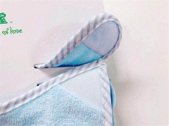 Baby's 7 Pics of Soft Double Layers 80% Cotton Absorbent Bandana 7 Bibs Set (Blue) - Image 2