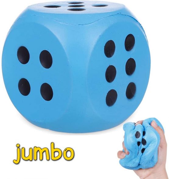Anboor Squishies Dice Jumbo Slow Rising Scented Super Soft Squeeze Squishy Toys Stress Relief Gift Collection (Blue, 9.5cm)