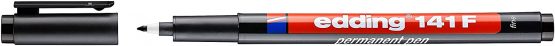 edding 141 F Permanent Pen - Black - 10 Pens - Round Nib 0.6 mm - Pen for Writing on Glass, Plastic, Foils and Smooth Surfaces - Permanent, Quick-Drying, Smudge-Proof and Waterproof - Image 3
