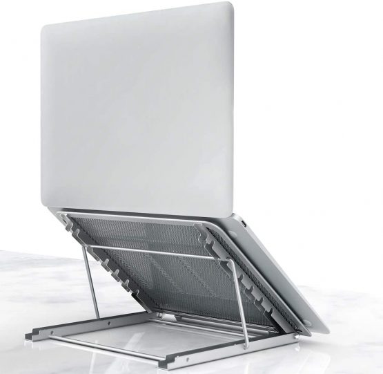 Lidasen Laptop Stand Tablet,Foldable Portable Ventilated Desktop Laptop Holder, Cooling Stand (10"-15.6") compatible with Dell XPS, HP, Lenovo,Universal Lightweight&Adjustable Ergonomic Tray (Silver)