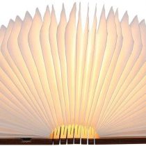 Tomshine LED Folding Wooden Light Paper Book Lamp with Magicfly Rechargeable USB Port 500 Lumens for Decor, Magnetic Design- Creative Valentines Gift (Warm White)