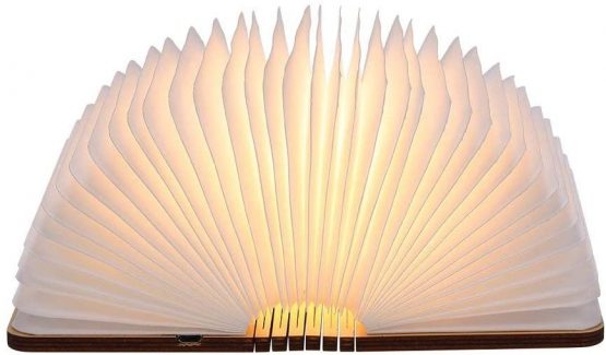 Tomshine LED Folding Wooden Light Paper Book Lamp with Magicfly Rechargeable USB Port 500 Lumens for Decor, Magnetic Design- Creative Valentines Gift (Warm White)