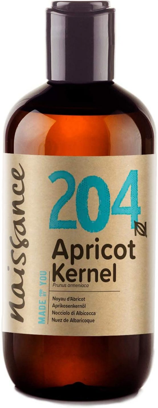 Naissance Apricot Kernel Oil 250ml - Pure, Natural, Vegan, No GMO - Ideal for Aromatherapy and as a Massage Base Oil - Moisturises & Conditions Hair & Skin