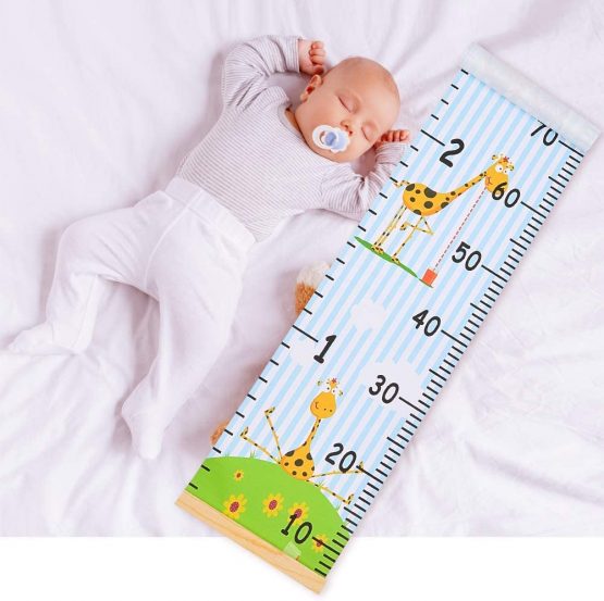 Beinou Wall Height Chart Growth Chart for Kids Wooden Wall Ruler 7.9'' x 79'' Canvas Height Measurement Wall Decor Hanging Height Measure for Baby Girls Boys Toddler Bedroom, Cartoon Giraffe - Image 3