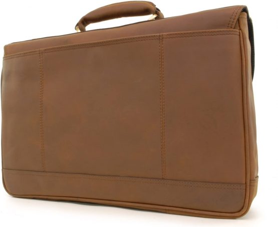 ASHWOOD - Heavy Duty Briefcase Cross Body Bag - Laptop Bag with Padded Compartment - Business Office Work Bag - Genuine Leather - HENRY - Mud Brown - Image 4