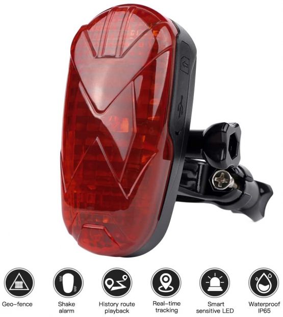 GPS Tracker Real Time Tracking GPS Bike Tracker Waterproof Riding Security Tracker GPS Finder with SOS Manual Alarm