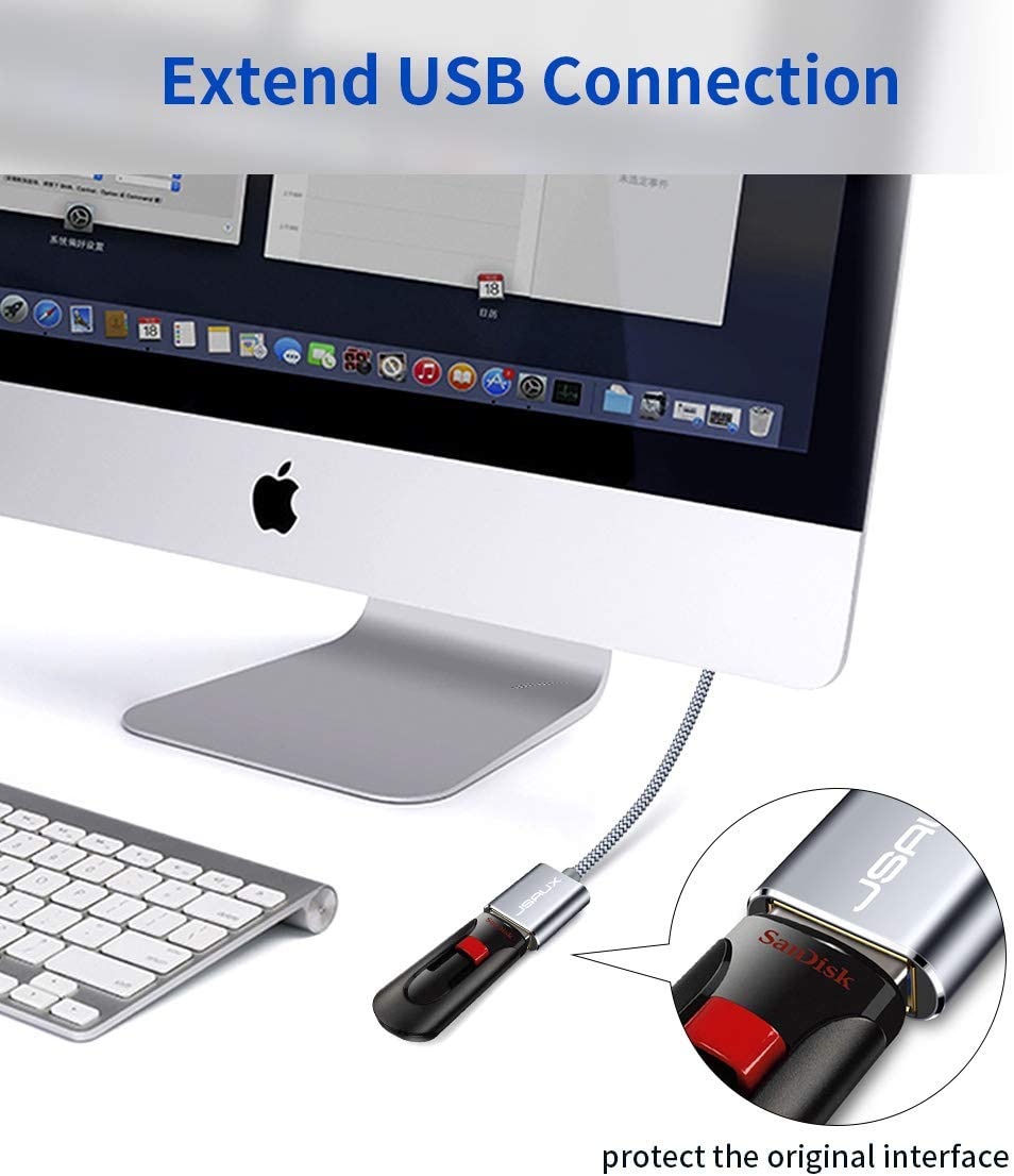 JSAUX USB Extension Cable 2M, USB 3.0 Extender Male to Female 5Gbps High Speed Data Transfe - Image 2