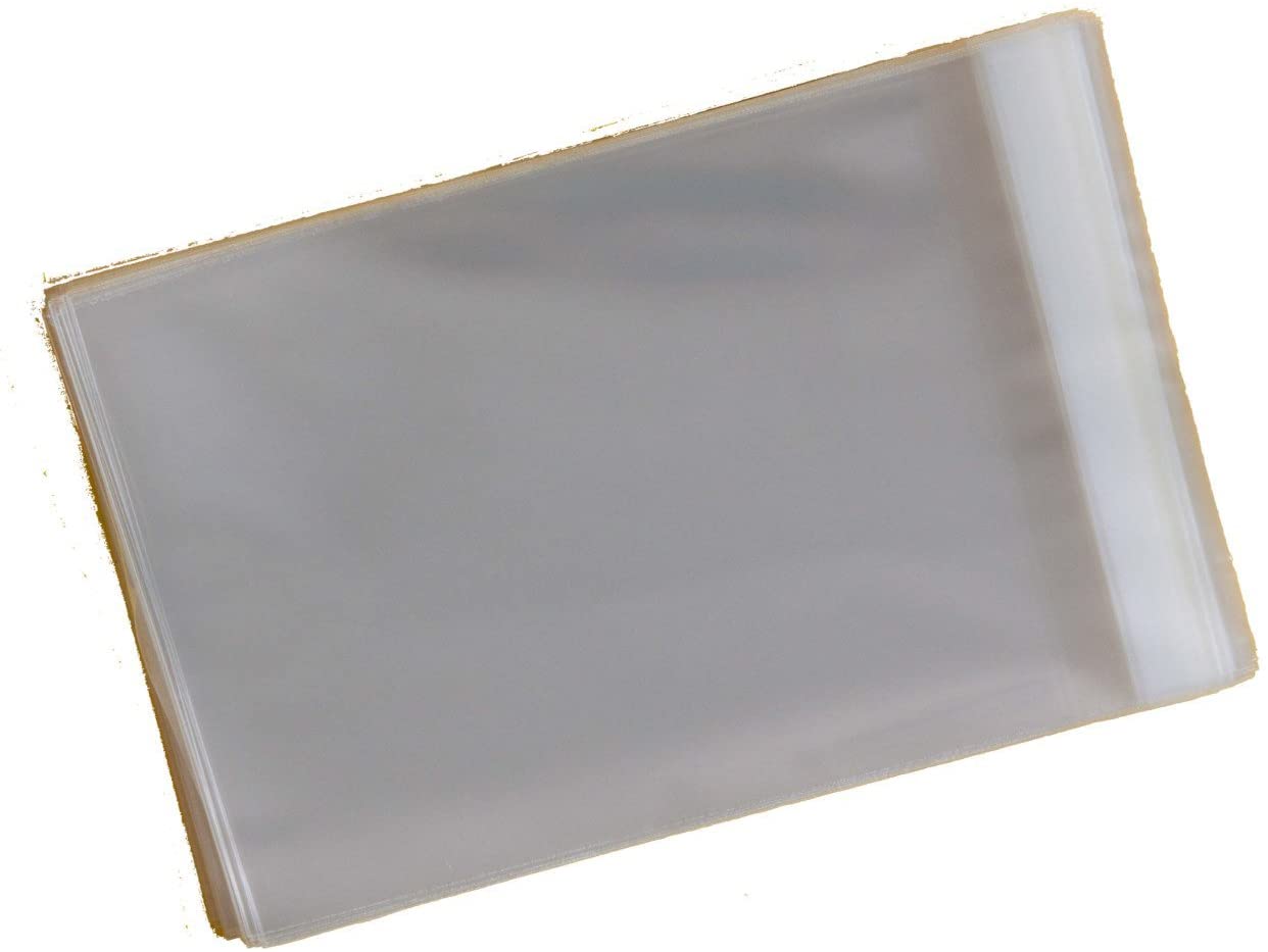 celloexpress 5 x 7 Cellophane Greeting Card Display Bags 30 Micron Self Seal - 138mm x 185mm + 30mm Flap - Pack of 250