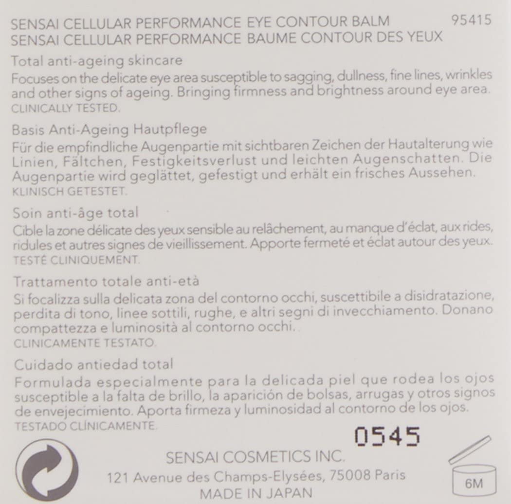 SENSAI Cellular Performance Skincare - Standard Series Eye Contour Balm 15ml, 15 ml (Pack of 1) - Image 3