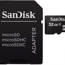 SanDisk 32GB Class 4 MicroSD with microSDHC-SD Adapter, Black