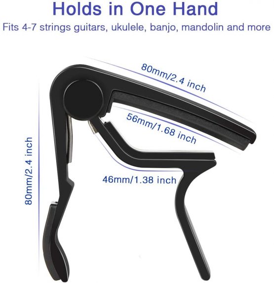 Guitar Capo,LEKATO Quick-Change capo for Acoustic and Electric Guitars with 6 Picks & 2 Strap Safety Locks for Free - Image 3