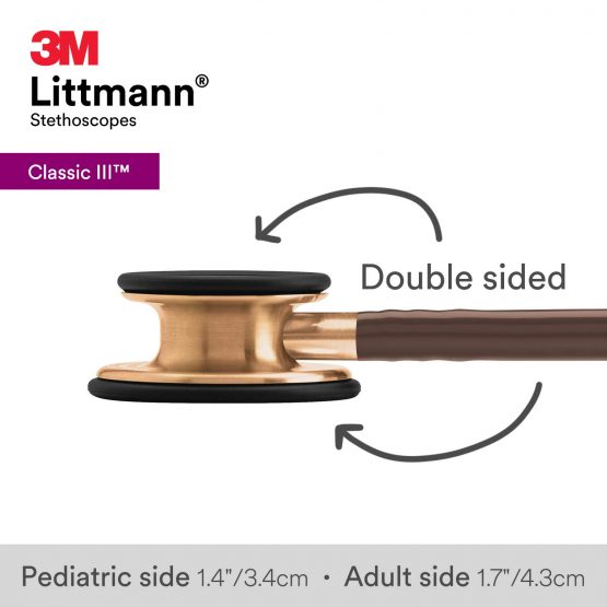 3M Littmann Classic III Stethoscope, Copper-Finish Chestpiece, Chocolate Tube, 69 cm, 5809 - Image 4