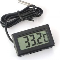 Eidyer Digital LCD Thermometer Temperature Monitor with External Waterproof Probe for Refrigerator Aquarium, Aquarium Refrigerator Fishtank Water Temperature Thermodetector -Black, 4.8cm×2.8cm×1.5cm