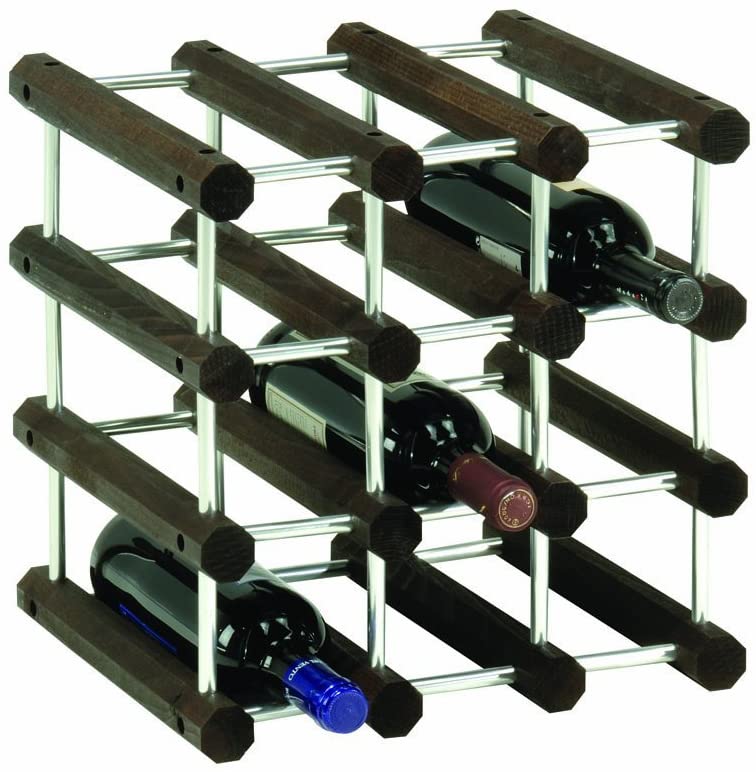 Foppapedretti Il Cantiniere Wine Rack Alluminio/Wengè, Aluminum/Wenge, 12 bottiglie