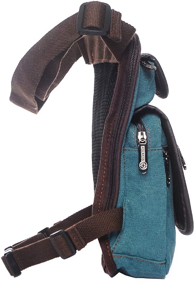 Xieben Canvas Drop Leg Bag for Men Women Waist Belt Tactical Military Pouch Motorcycle Riding Cycling Travel Tactical Outdoors Sports Bum Fanny Pack Green - Image 2