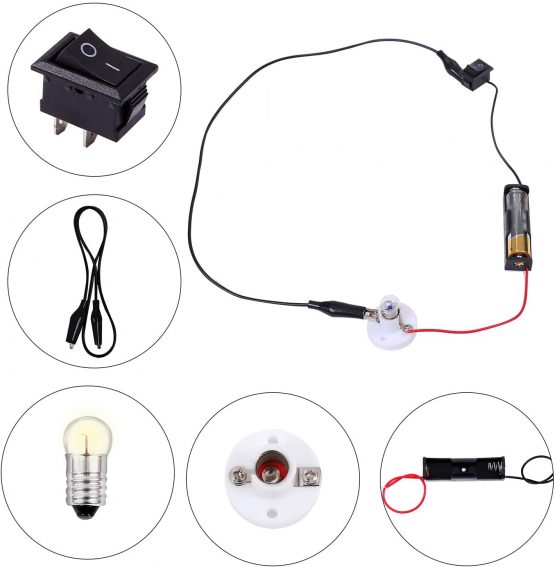 ELCOHO Educational Electric Circuit Kits Toys Science Montessori Learning Kits Electronics Motor Kits with Storage Bag for DIY Science Project, 23 Pieces - Image 4