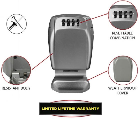 MASTER LOCK Certified Key Safe [Reinforced Security] [CNPP Certification] [Weatherproof - Outdoor] [Wall Mounted] - 5415EURD - Key Lock Box - Image 3