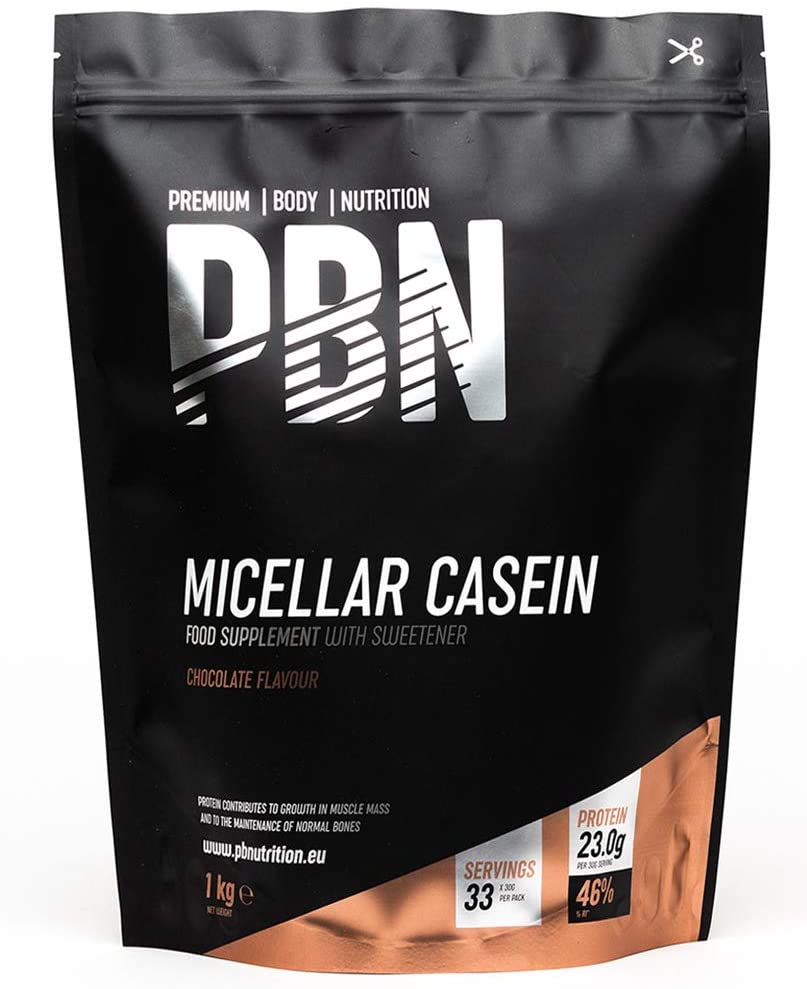 PBN - Premium Body Nutrition Micellar Casein Chocolate 1kg Pouch, 1 kg (Pack of 1)
